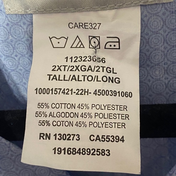 WRANGLER WRANCHER MENS SIZE 2XT(Tall)PEARL SNAP BUTTONS BLUE CIRCLE DESIGN SHIRT - Picture 4 of 12